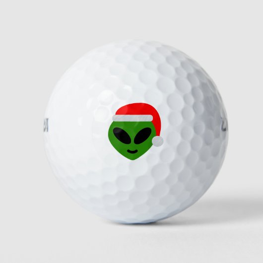 Balles De Golf emoji alien père Noël vert (Devant)