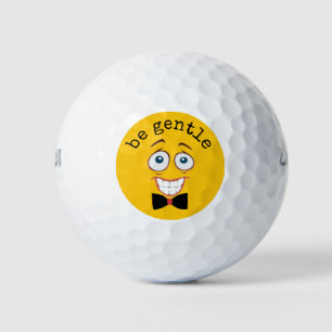 Balles De Golf Emoji jaune inquiet