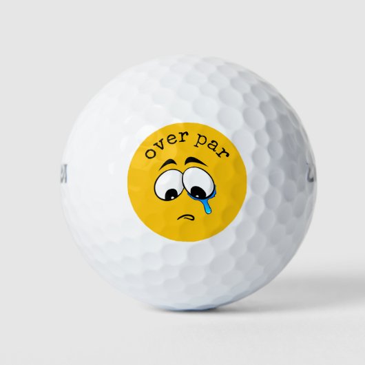 Balles De Golf Emoji jaune triste (Devant)