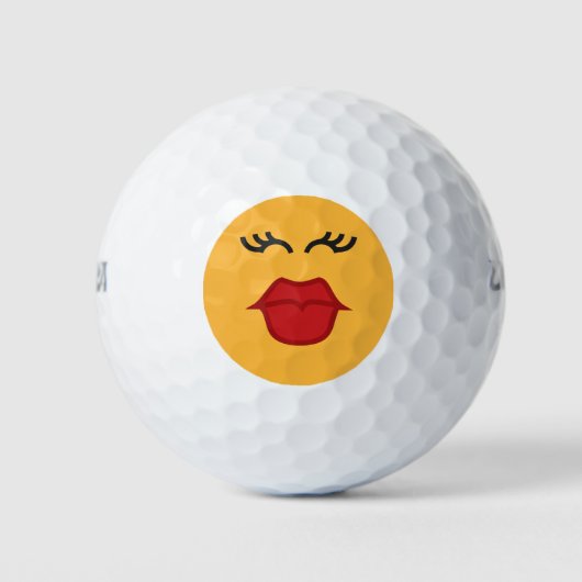 Balles de golf Émoticône embrassant (Devant)
