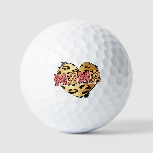 Balles De Golf Empreinte de léopard Mama Heart Golf Balls (Recto)
