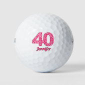 Balles De Golf Empreinte de léopard rose 40e anniversaire Golfer (Devant)