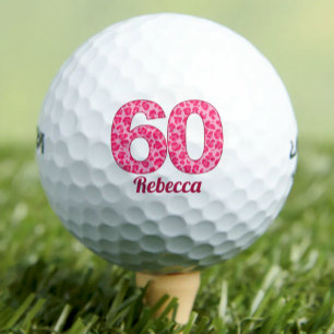 Balles De Golf Empreinte de léopard rose 60e anniversaire Golfer
