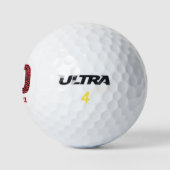 Balles De Golf Empreinte de léopard rouge 30e anniversaire Golfer (Logo)