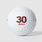 Balles De Golf Empreinte de léopard rouge 30e anniversaire Golfer (Devant)