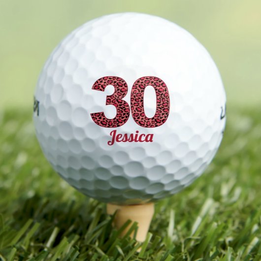 Balles De Golf Empreinte de léopard rouge 30e anniversaire Golfer