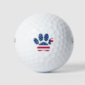 Balles De Golf EMPREINTE DE PATTE américain du Drapeau (Devant)