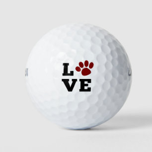 Balles De Golf Empreinte de patte d'amour Amoureux des chiens