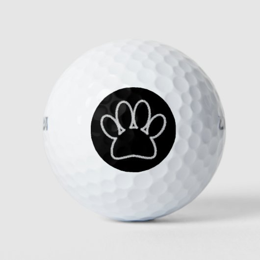 Balles De Golf Empreinte de patte de chien de ligne Chalk blanc (Devant)