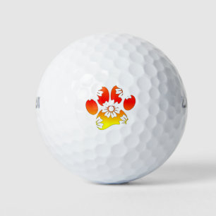 Balles De Golf Empreinte de patte de chien floral