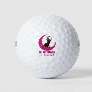 Balles De Golf En Octobre Nous Portons Rose Chat Sensibilisation