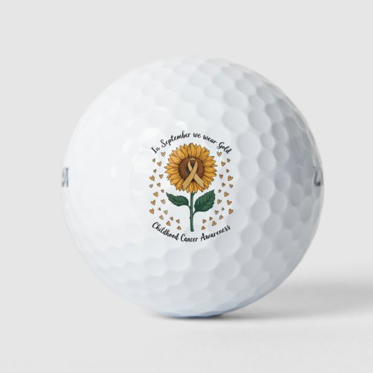 Balles De Golf En Septembre, Nous Portons Gold Childhood Cancer A (Devant)