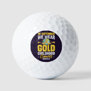 Balles De Golf En Septembre, Nous Portons Gold Childhood Cancer A