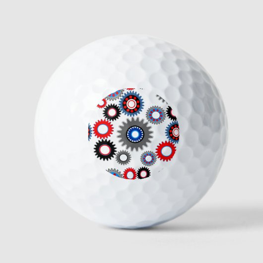 Balles De Golf Engrenages colorés (Recto)