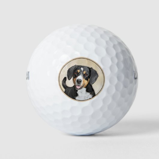 Balles De Golf Entlebucher Mountain Dog Peinture - Art original (Devant)