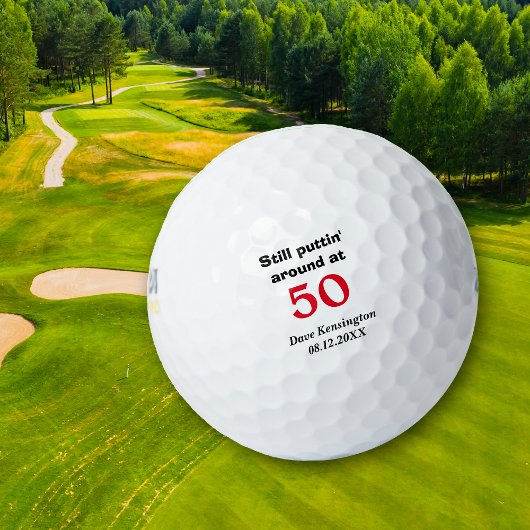 Balles De Golf Environ 50 Anniversaires Personnalisés