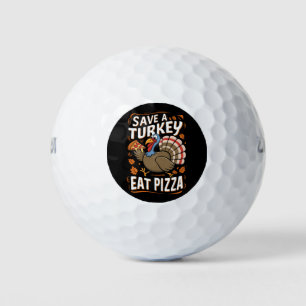 Balles De Golf Épargnez une dinde Mangez une pizza Costume drôle