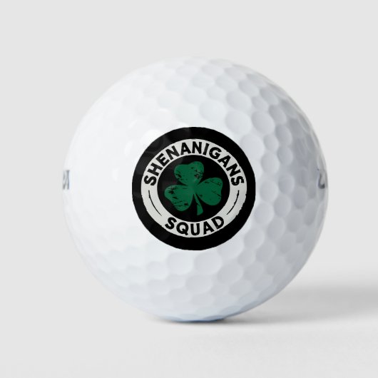 Balles De Golf Équipe Shenanigans Trèfle de la Saint-Patrick (Devant)