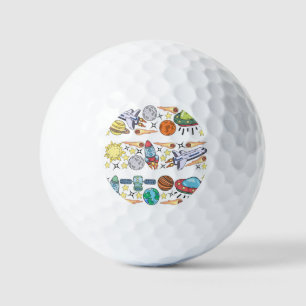 Balles De Golf Espace extra-atmosphérique : Doodles Vintages tiré
