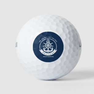 Balles De Golf Esprit nautique Ancre,Roue, Bleu marine