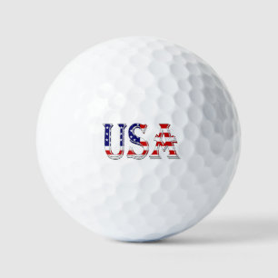 Balles De Golf États-Unis superposés sur le drapeau américain via