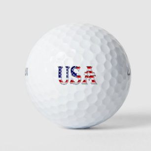 Balles De Golf États-Unis superposés sur le drapeau américain wu