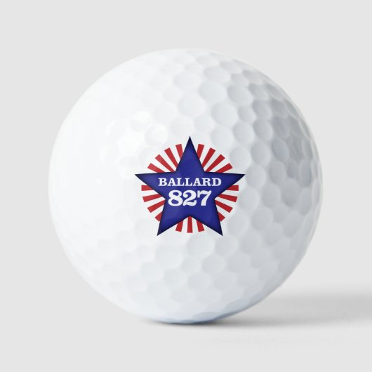 Balles De Golf Étoile Ballard Elks (Recto)