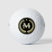 Balles De Golf Étoile de feuille de laurier de monogramme (Devant)