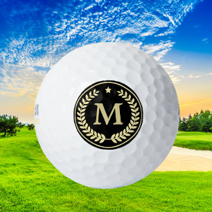 Balles De Golf Étoile de feuille de laurier de monogramme