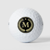 Balles De Golf Étoile de feuille de laurier de monogramme (Devant)