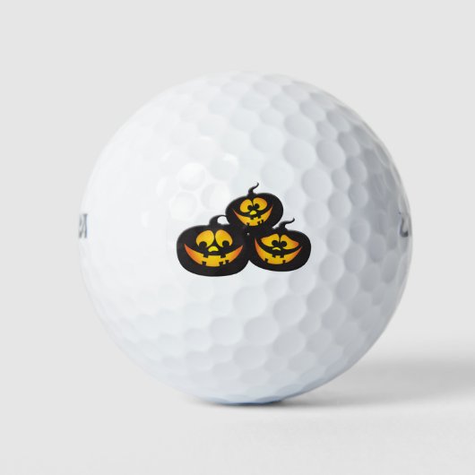 Balles De Golf Expressions amusantes Citrouilles d'Halloween (Devant)