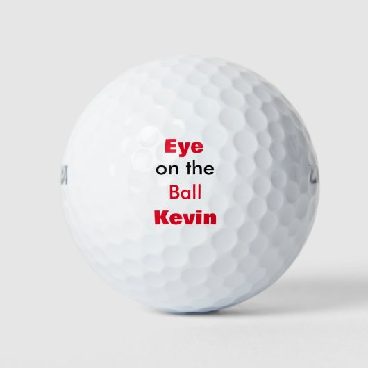 Balles De Golf Eye on the Ball Name Text> Boules de golf personna (Devant)