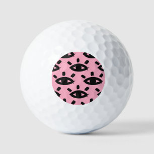 Balles De Golf Eyes Watercolor Brush, Motif Sketch.