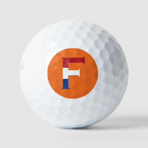 Balles De Golf F Monogramme superposé sur le drapeau NLD sur ou ê