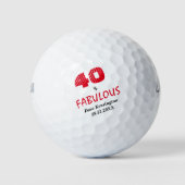 Balles De Golf Fabuleux Quarante Anniversaire Personnalisé (Devant)