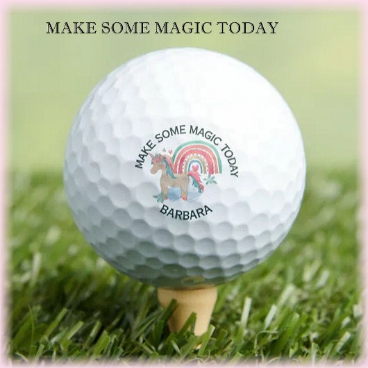 Balles De Golf Faire Une Magie Aujourd'Hui Nom Rose