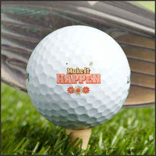 Balles De Golf Faites-le Happener dans un Style Rétro