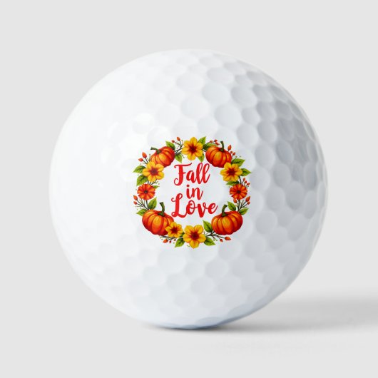 Balles De Golf Fall in Love : Vibrant Automne Wreath Design (Recto)