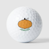Balles De Golf Fall Season Pumpkin Drawing Custom Text  (Recto)