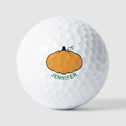Balles De Golf Fall Season Pumpkin Drawing Custom Text  (Recto)