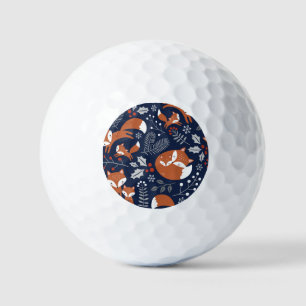 Balles De Golf Famille Fox : motif vintage sans soudure.