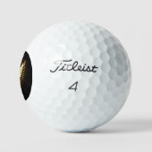 Balles De Golf Faux Gold Foil Peace Dove en noir (Logo)