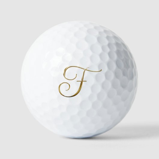 Balles De Golf Faux Gold Metallic Monogram F (Recto)