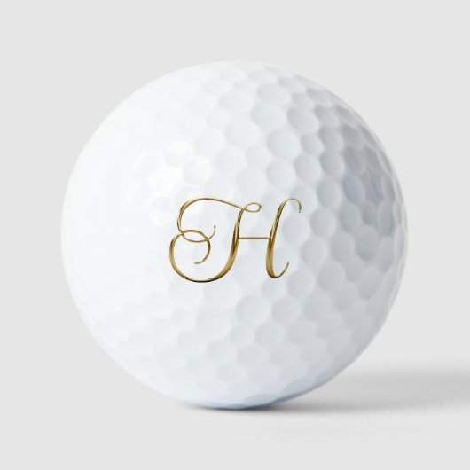 Balles De Golf Faux Gold Metallic Monogram H (Recto)