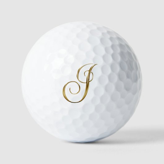 Balles De Golf Faux Gold Metallic Monogram I (Recto)