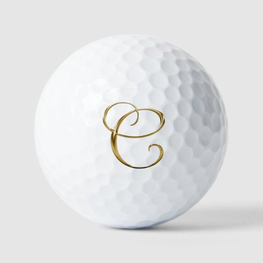 Balles De Golf Faux Monogramme Métal Doré C (Recto)