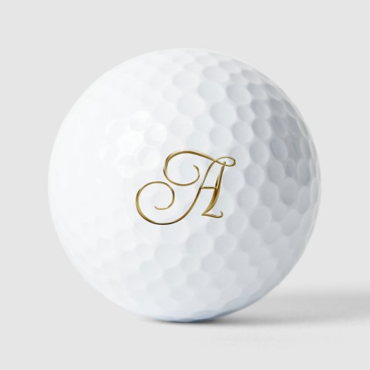 Balles De Golf Faux Or Métallisé Monogramme A (Recto)