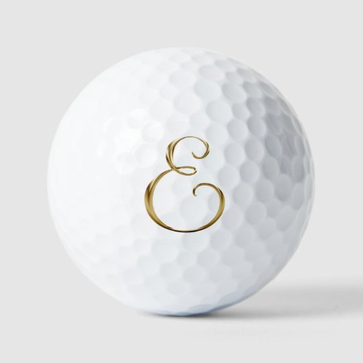 Balles De Golf Faux Or Métallisé Monogramme E (Recto)