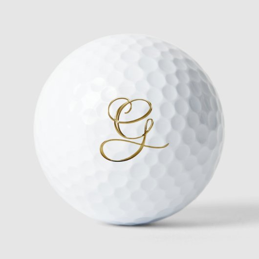 Balles De Golf Faux Or Métallisé Monogramme G (Recto)