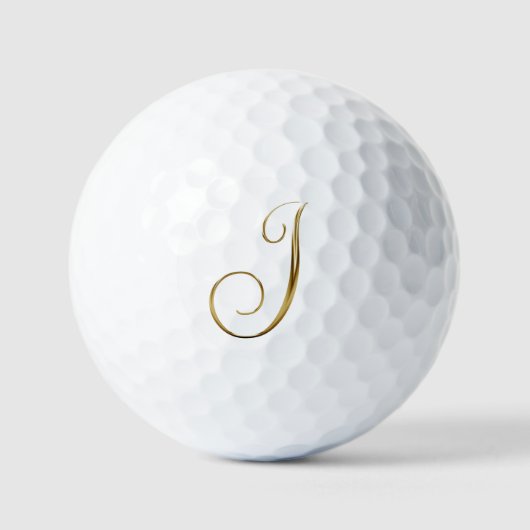 Balles De Golf Faux Or Métallisé Monogramme J (Recto)